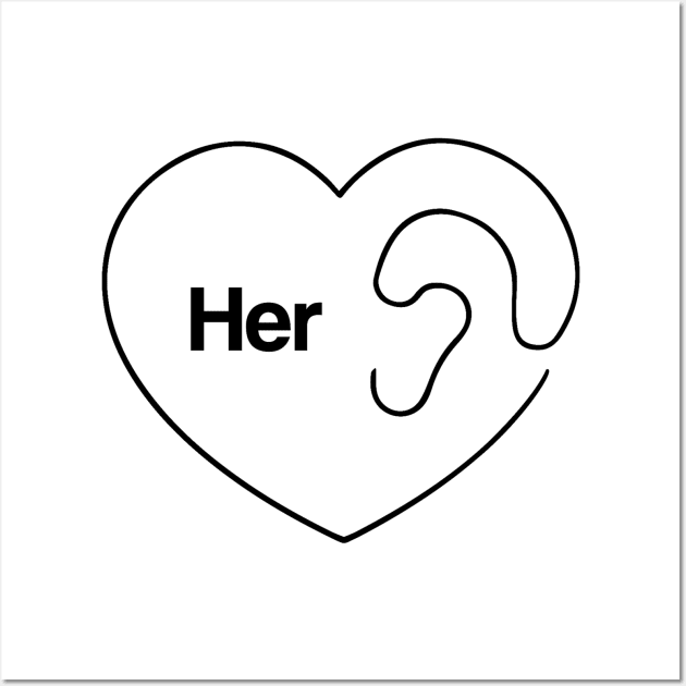 Her Spike Jonze Minimal Movie Art Heart Wall Art by Rozbud